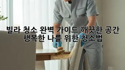 빌라 청소 완벽 가이드: 깨끗한 공간, 행복한 나를 위한 청소법