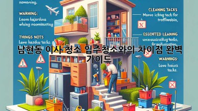 남현동 이사 청소: 입주청소와의 차이점 완벽 가이드