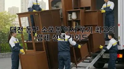 대전 동구 소호동 이사 후기: 최고의 업체 선택 가이드!