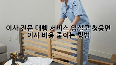 이사 전문 대행 서비스: 임실군 청웅면 이사 비용 줄이는 방법